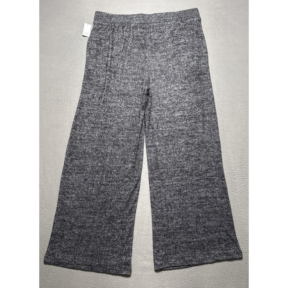 Gap Womens Wide Leg Bottom Knit Pants Large (34x29) Gray Pockets Athleisure Boho - Picture 9 of 15